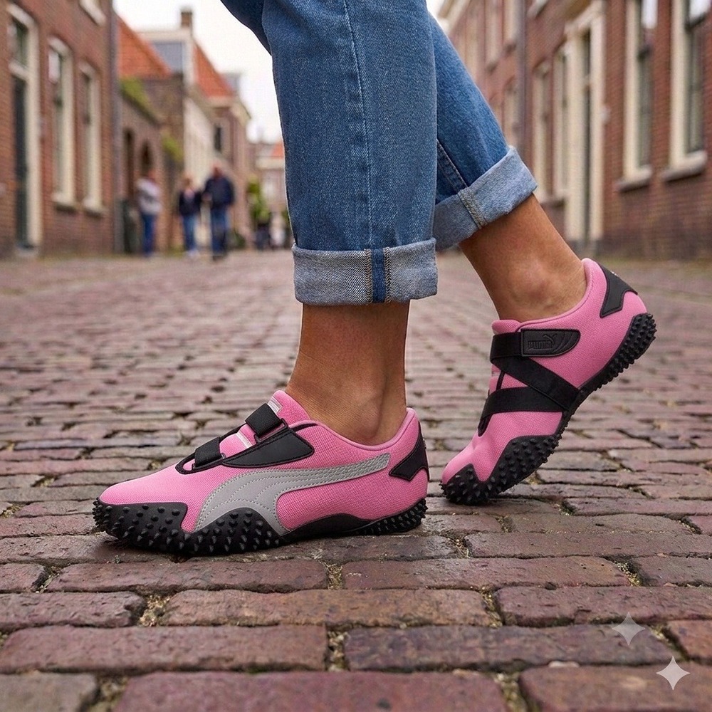 Puma Mostro OG Sneakers Women 7.5 Posie Pink Zig Zag Strap Low Top 403571-15 NEW